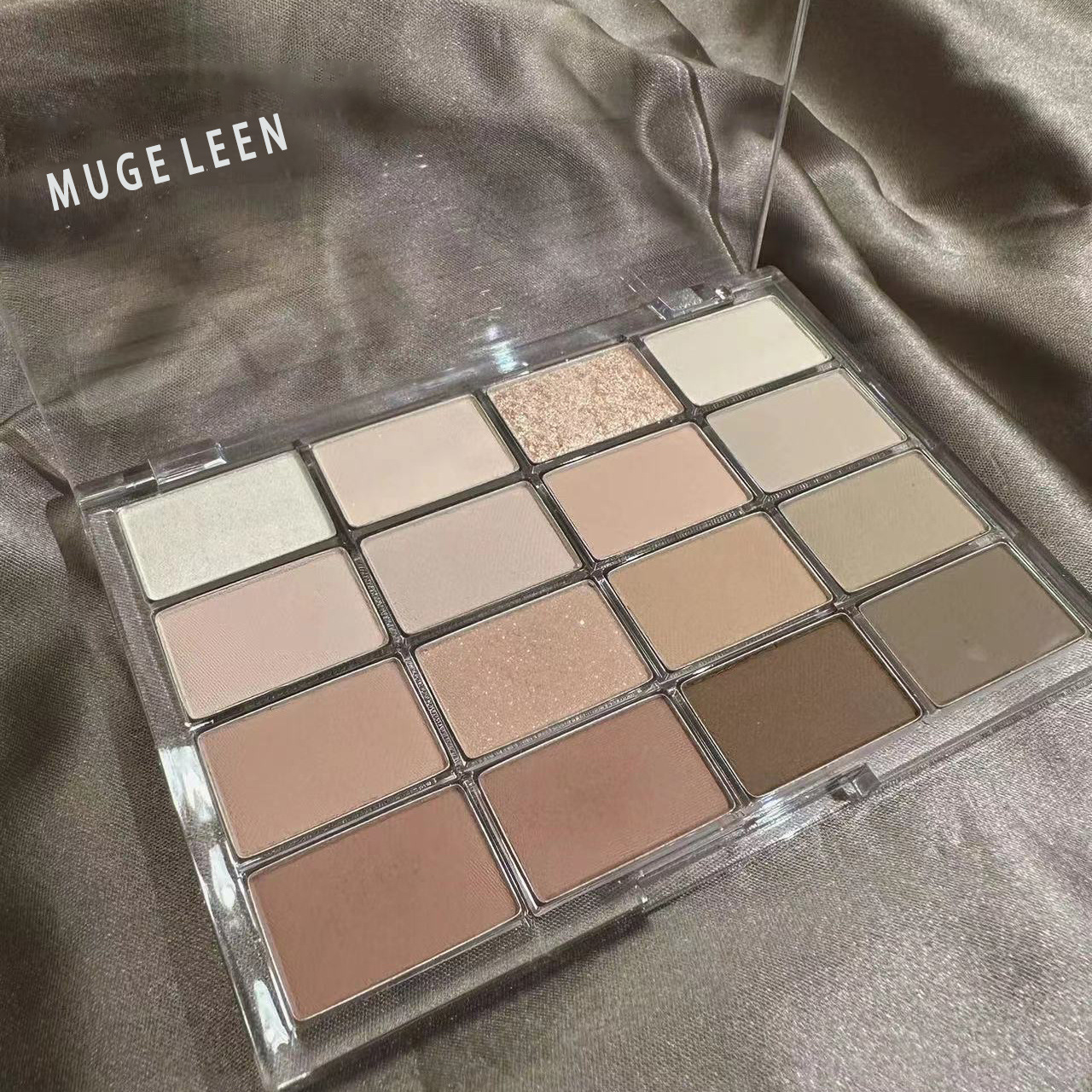 Mugeleen Wake up Sixteen Color Eye Shadow Matte Shimmer Thin and Glittering Low Saturation Earth Color Daily Makeup Eye Shadow Plate