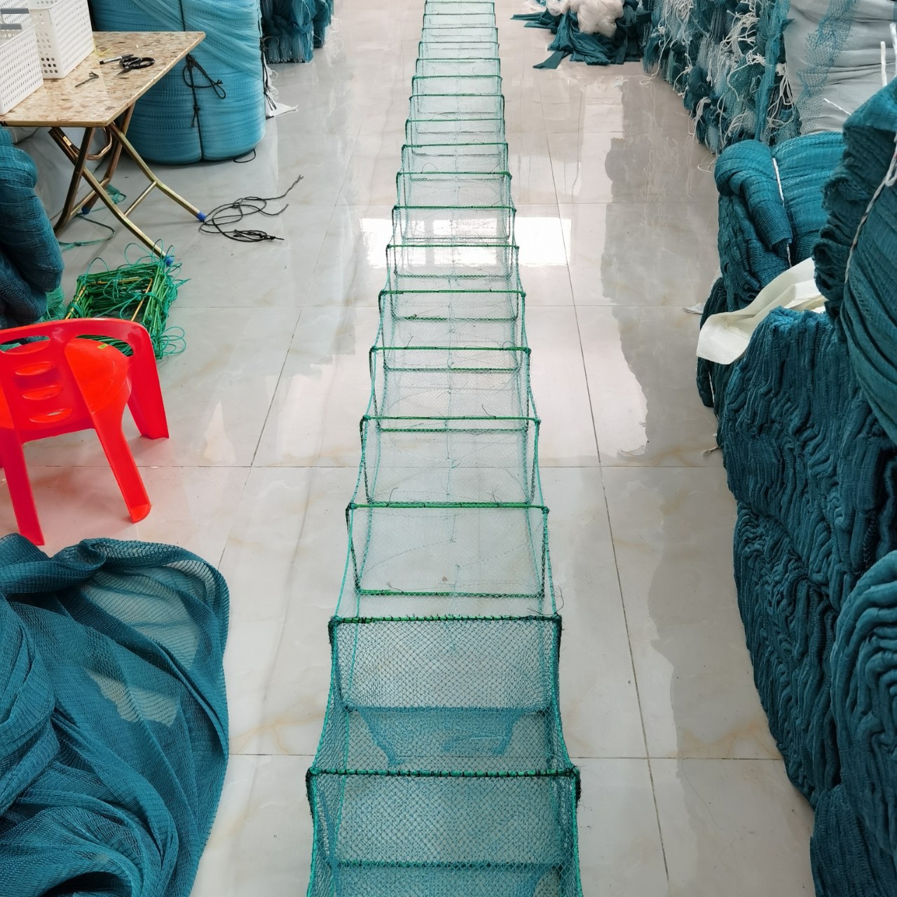 产地货源虾笼渔网捕鱼工具折叠虾笼长城笼螃蟹笼海用捕虾火车笼