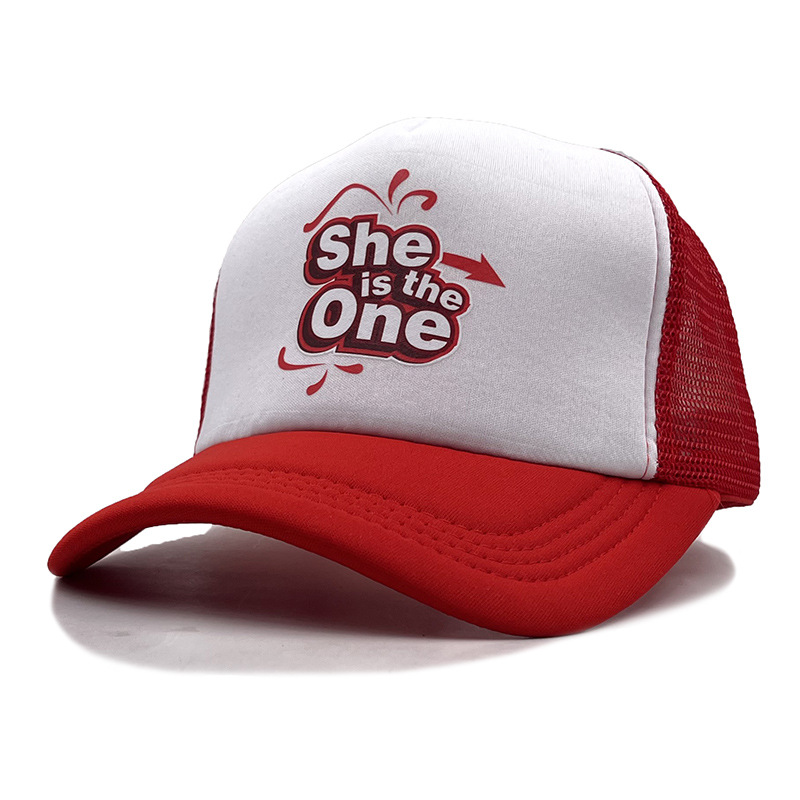 She Is the One Baseball Mesh Fitted Cap Trucker Hat Couple He Is the One Hat