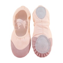 优质皮头儿童帆布软底舞蹈鞋体操练功瑜伽猫爪跳舞鞋儿童芭蕾舞鞋