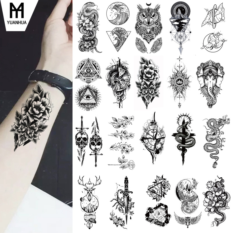 waterproof small fresh tattoo sticker new flower butterfly lion small picture amazon suit any combination