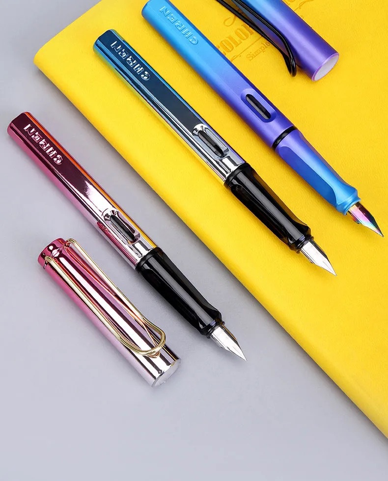 传人810炫彩学生钢笔 吸墨水可替换墨囊两用钢笔练习钢笔字发奖品