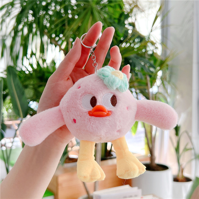 Internet Celebrity Cute Big Eye Monster Plush Toy Doll Chicken Pendant Cartoon Bird Bag Pendant Key Ring Baby