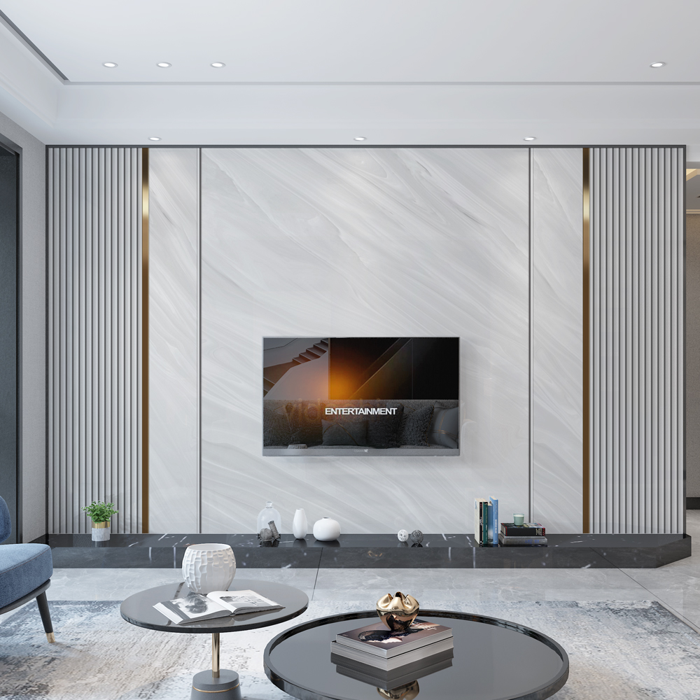 现代简约线条竹木纤维集成板轻奢电视背景墙扣板卧室沙发护墙板