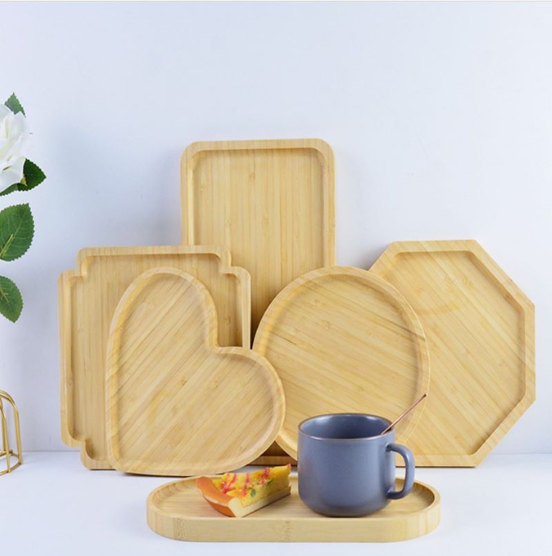 竹制卡通餐盘托盘竹木卡通儿童餐盘分隔盘创意竹木动物形状餐盘