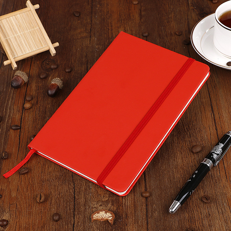 Strap Notebook Pu Leather Strip Rubber Band Notepad Business A5/A6 Manuscripts Multi-Color Optional Printed Logo