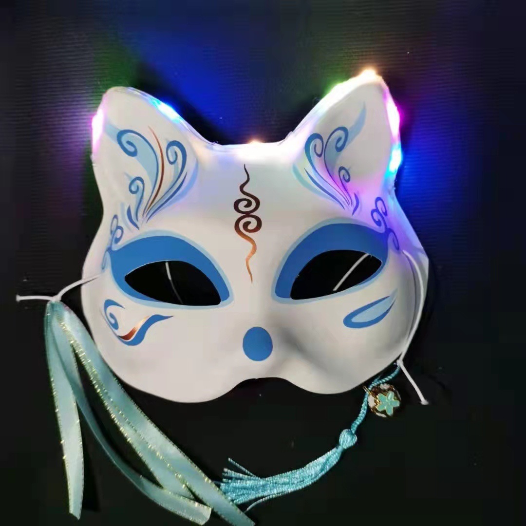 半脸猫脸狐狸面具抖音日式面具地摊景区派对舞会用品卡通动漫面具