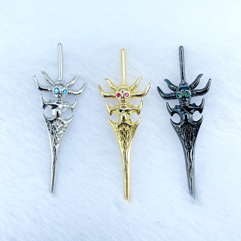 大巴怪兽天使手持神剑巴洛克铜镀真金手工diy恶魔剑配件大宝剑