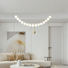 现代简约一字长条loft公寓魔豆灯饰意式餐厅吊灯全铜设计师吧台灯