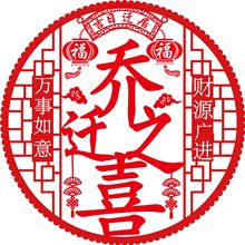 乔迁之喜窗花新居窗贴入宅大吉静电贴装饰搬家新房仪式布置用品