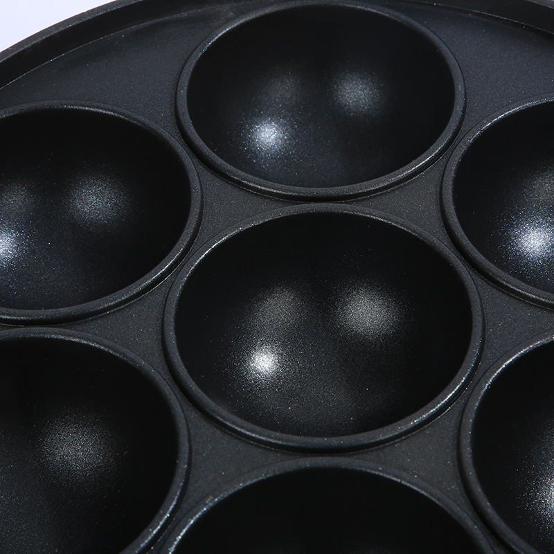 7-Hole Egg Waffle Die Casting Baking Dish Multi-Functional Octopus Small Balls Cake Mold Easy to Take off round Hole Baking Tray