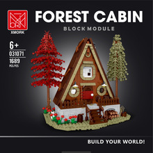 模客031071森林建筑系列三角木屋拼装拼插DIY小颗粒积木玩具模型