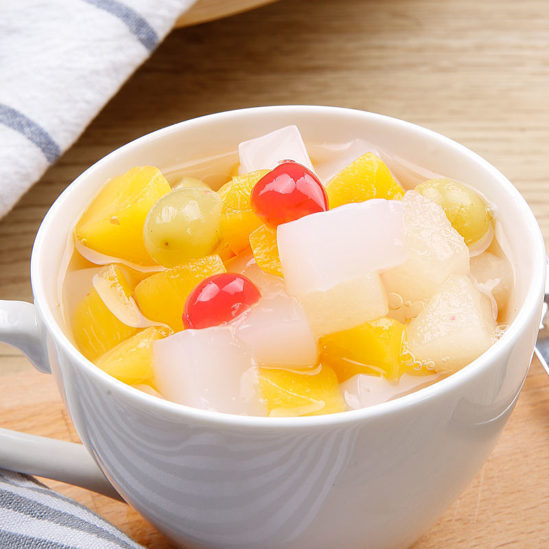 新鲜水果罐头混合6罐装每罐425克黄桃罐头椰果菠萝橘子梨什锦草莓