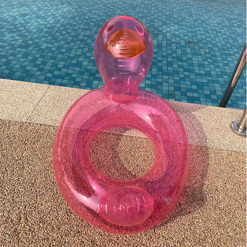 Ins Cute Children's Swimming Ring Internet Celebrity Transparent Duck Baby Seat Ring Baby Buoyancy Ring 0-3-6-8 Years Old