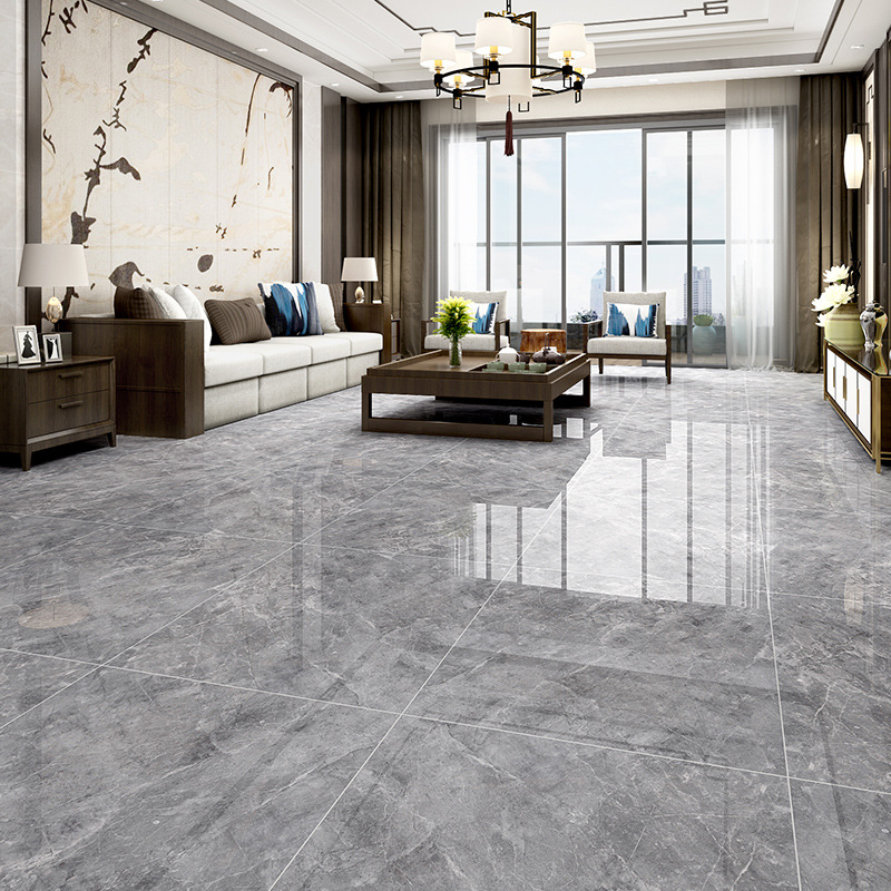 灰色瓷砖地砖800x800客厅现代别墅通体大理石地板砖zy011