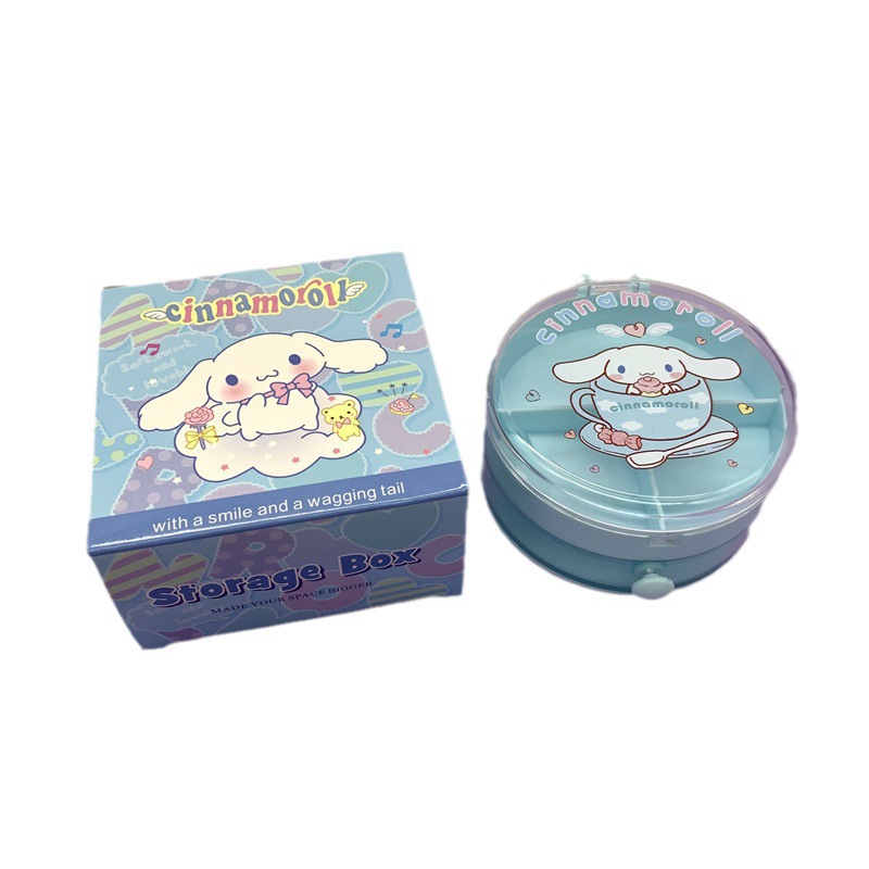 Foreign Trade Cross-Border Sanrio Big Ear Dog round Storage Box Desktop Melody Rubber Band Small Items Jewelry Box Ornaments