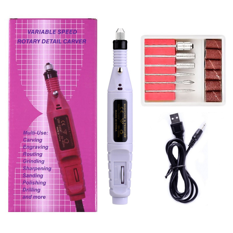 Portable Nail Remover Nail Piercing Device Electric Nail Polish Pen Tool Outfit Mini Nail Polishing Machine Suit Special