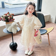 女童2024年春款新款碎花蕾丝公主裙一件代发童装韩版网红连衣裙潮