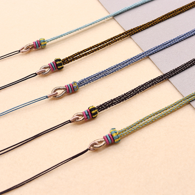新款挂饰民族风编织绳挂件吊坠璎珞圈绕金挂绳间色绳玉米绳子批发