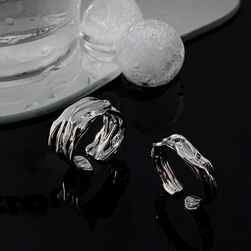 Irregular Opening Adjustable Texture Ring Female Ins Cold Style 2021 New Light Luxury Ring Accessories