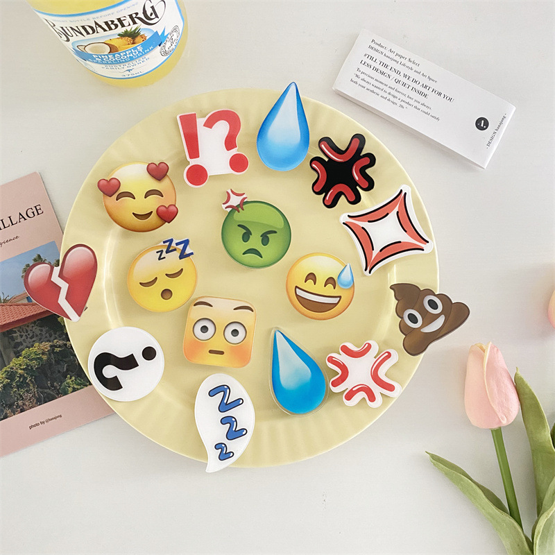 Emoji Water Drop Barrettes Facial Expression Bag Handmade Hairpin Acrylic Sweat Clip Sweat Drop Hairpin Side Clip Wholesale