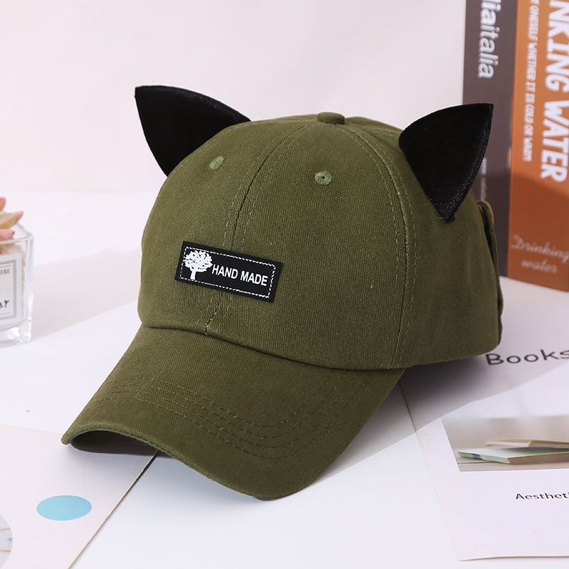 Pilot Glasses Peaked Cap Male and Female Personality Fashion Sunglasses Student's Hat Cute Cat Ears Parent-Child Baseball Cap