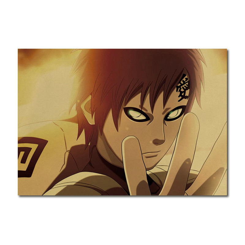 【a3056】火影忍者我爱罗81牛皮纸海报复古 宿舍饭店门头装饰画