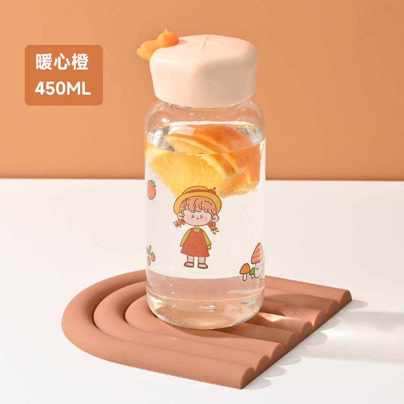 Internet Celebrity Children's Plastic Cup Summer Good-looking Student Cute Portable Cartoon Outdoor Gift Large Capacity Cup