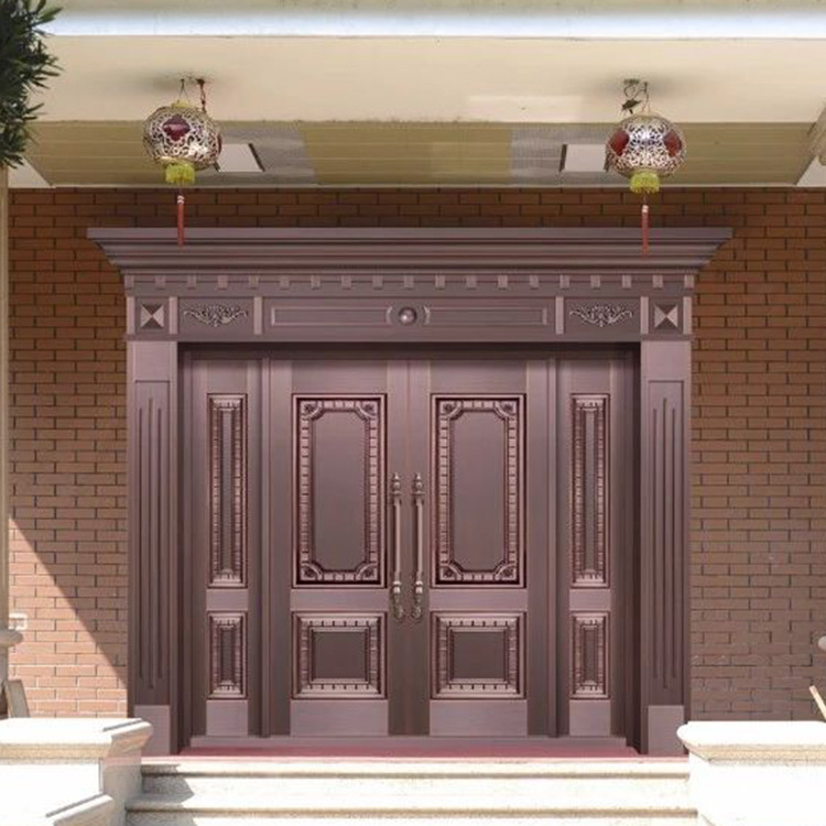 0成交0平方米铜艺门防盗玻璃别墅大门双开门农村进户自建房家用乡村