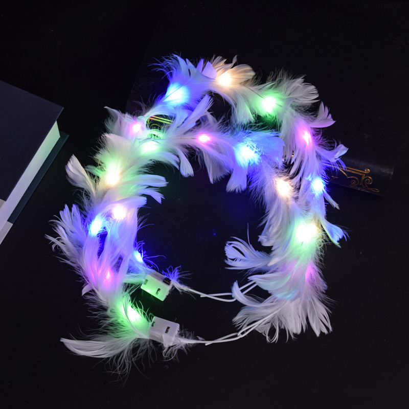 2023 Hot Led Luminous Gold Silk Garland Tourist Scenic Spot Scan Code Flash Headdress Night Market Push Toy Wholesale