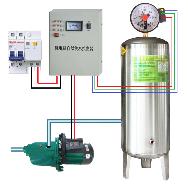 三相380v220v水泵微电脑自动供水控制器工厂家用无塔压力罐启动停