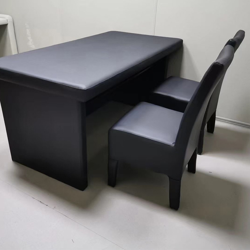 新标准被谈话人椅 防撞软包审讯员专用桌台询问桌椅子现货