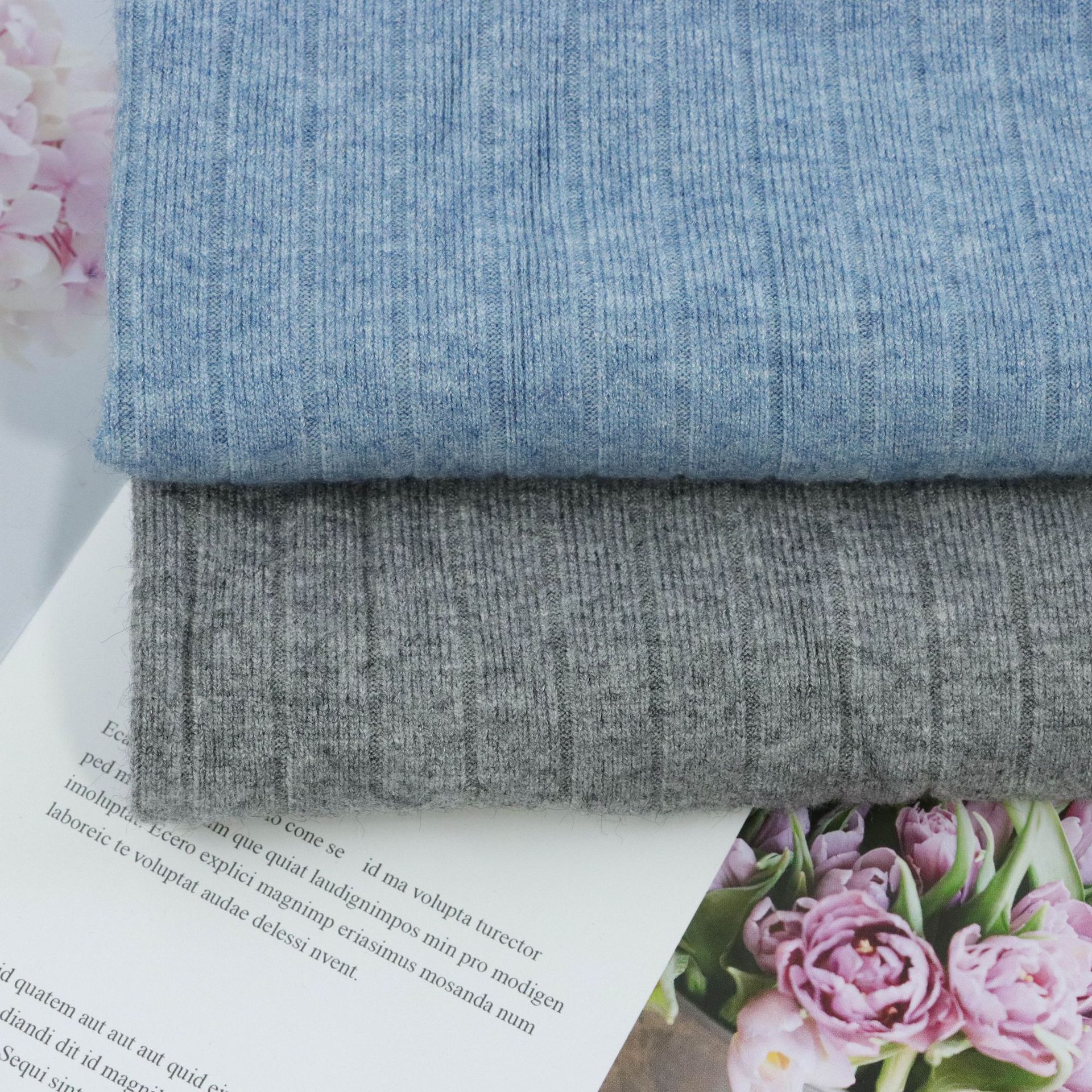 现货 仿羊绒大坑条打底衫羊毛衫外套面料 秋冬弹力针织裤子开衫布