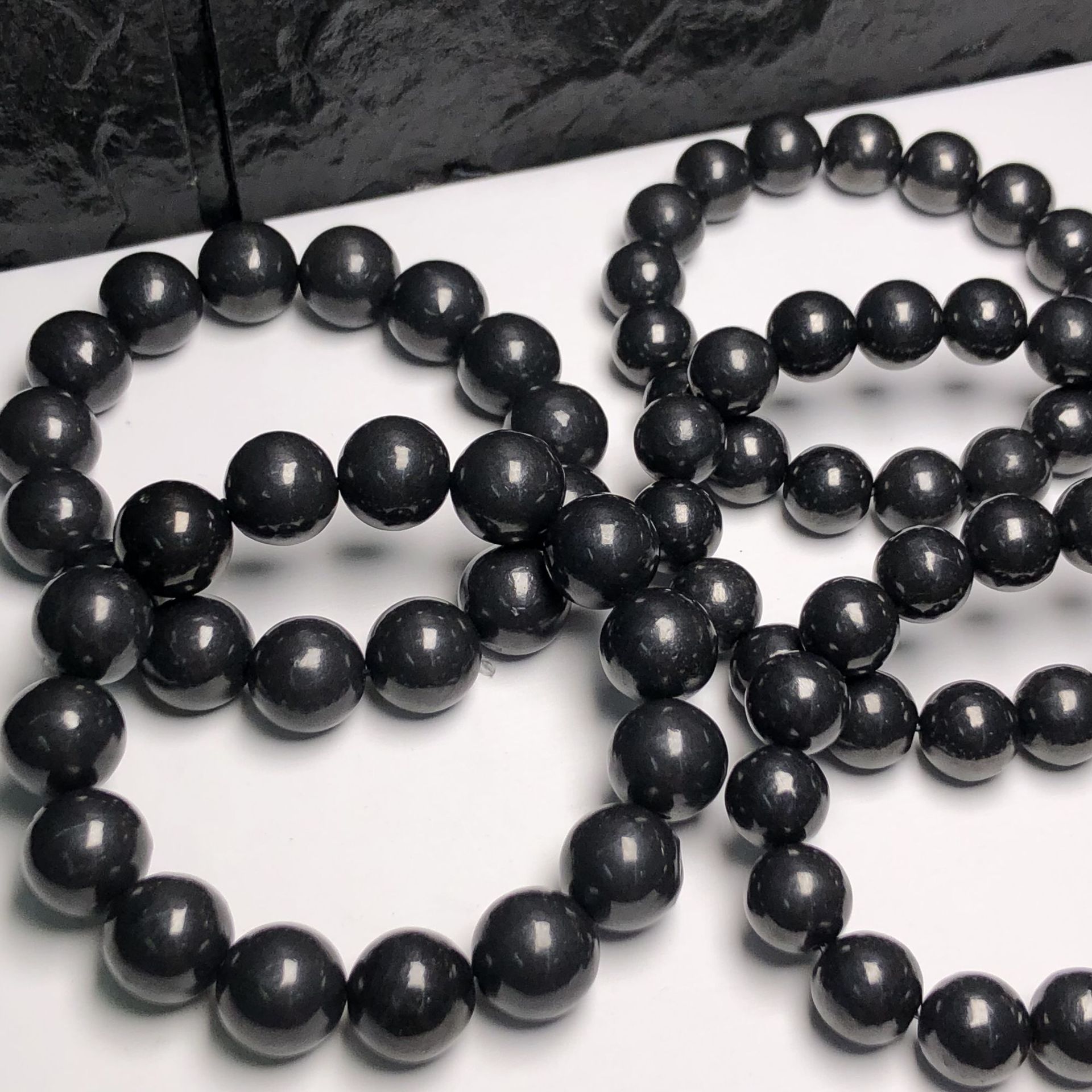 次石墨手链 俄罗斯原矿次石墨手链ins热卖饰品shungite能量石手链