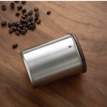 日式圆形咖啡罐不锈钢储物罐豆子杂粮咖啡粉密封罐复古食品收纳罐
