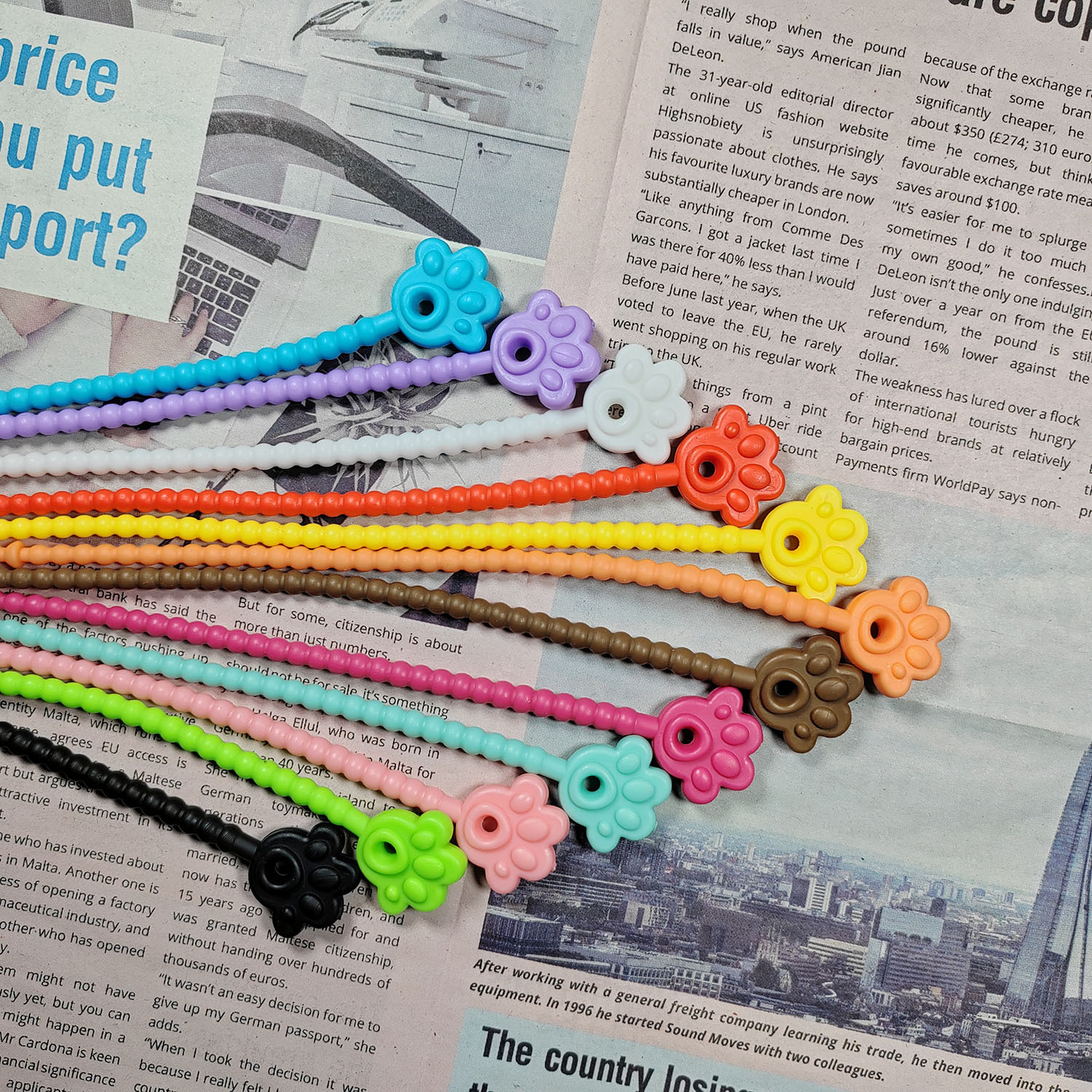 Cat's Paw Cat Monochrome Silicone Cable Tie Handmade DIY Ornament Accessories Cord Manager Strapping Belt Cable Winder Line Belt