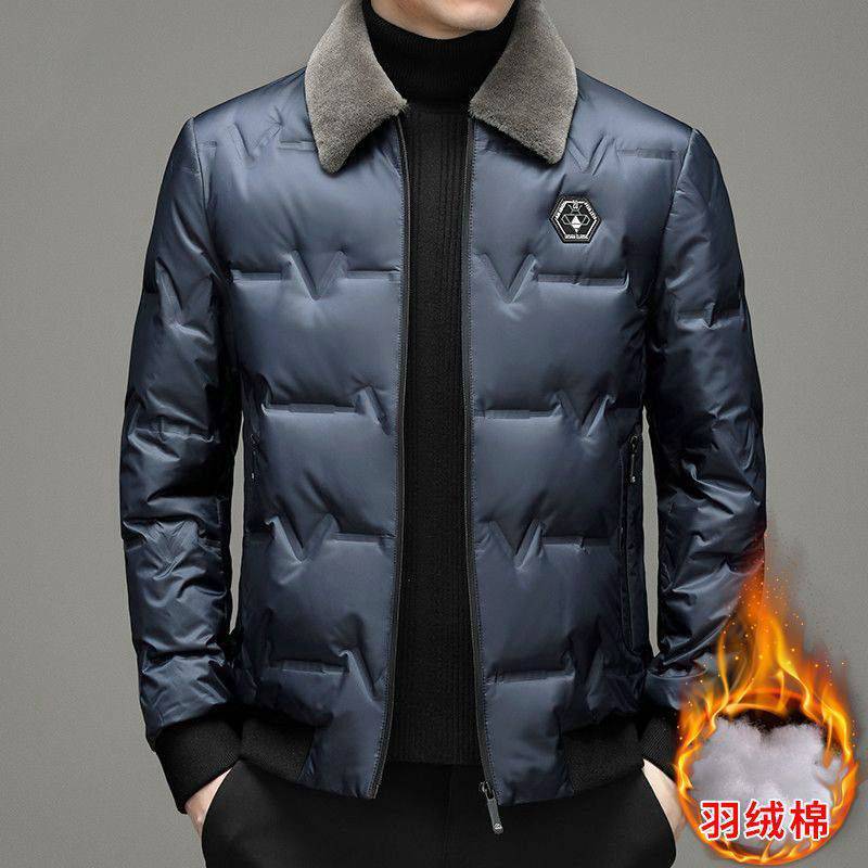 冬季棉衣男士新款棉服加厚保暖毛领外套爸爸短款时尚男装棉袄