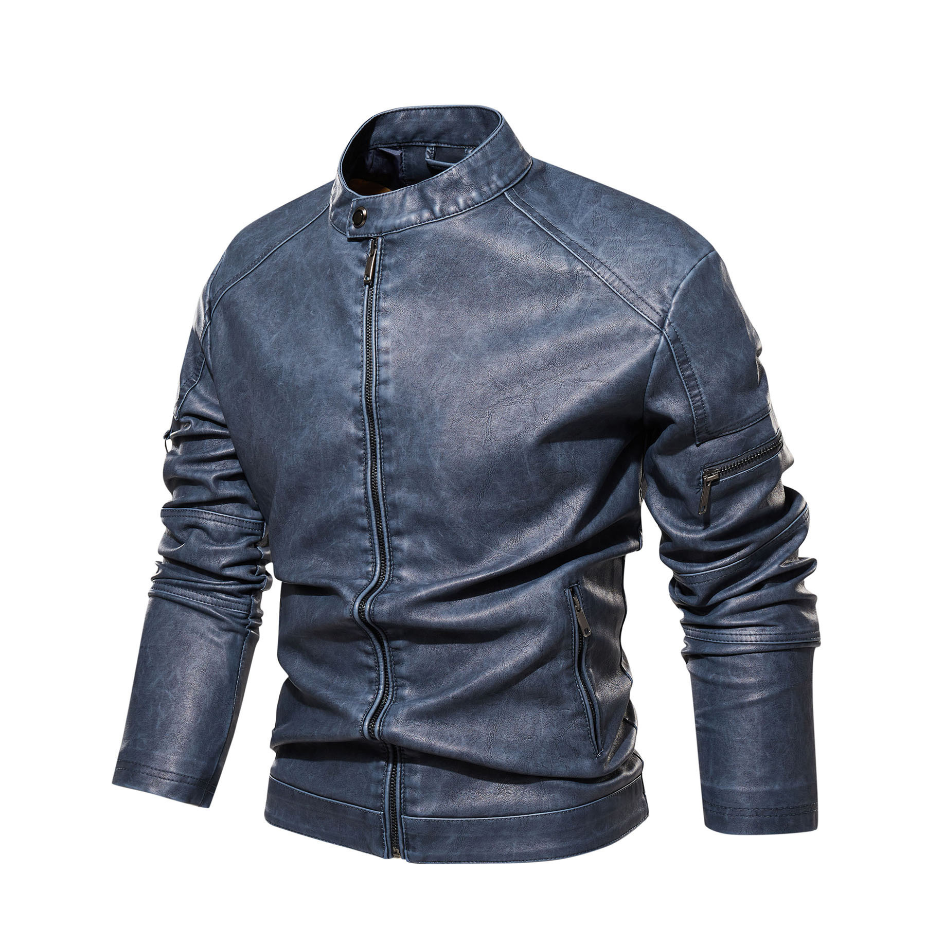 2022 New Standard Us Size Retro Washed Leather Coat Men's European and American Strong Leather Coat 1912 Cross-Border Foreign Trade Leather Coat