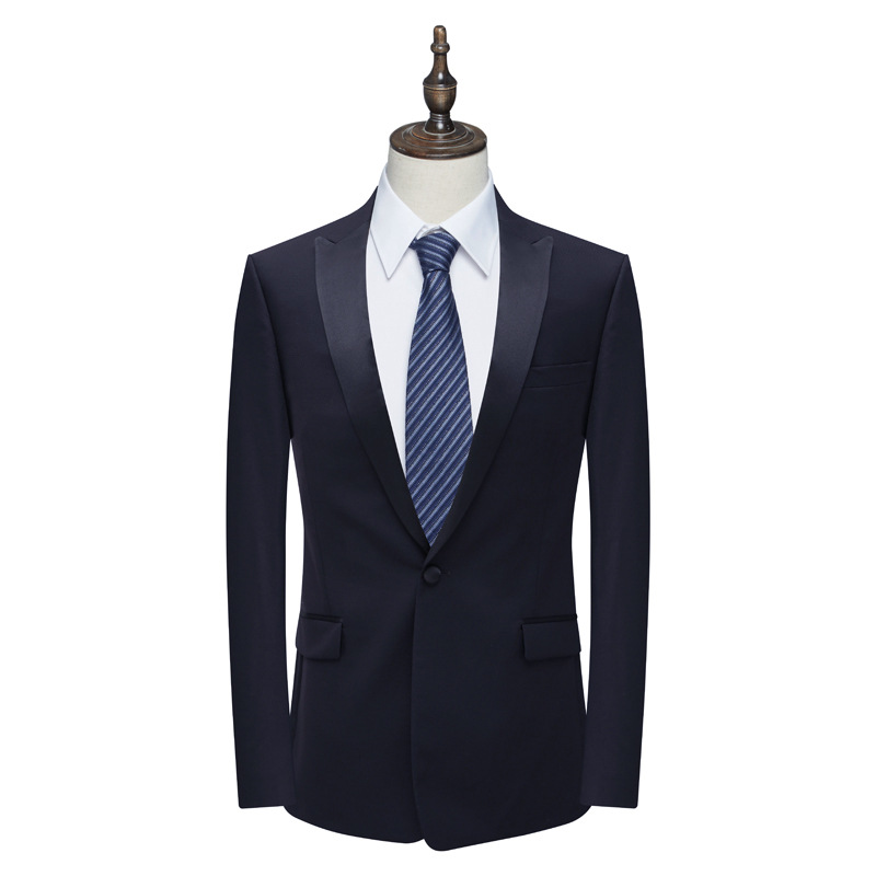 yw7依牌男春秋西服礼服主持 羊毛一粒扣双开衩商务宴会西装560522