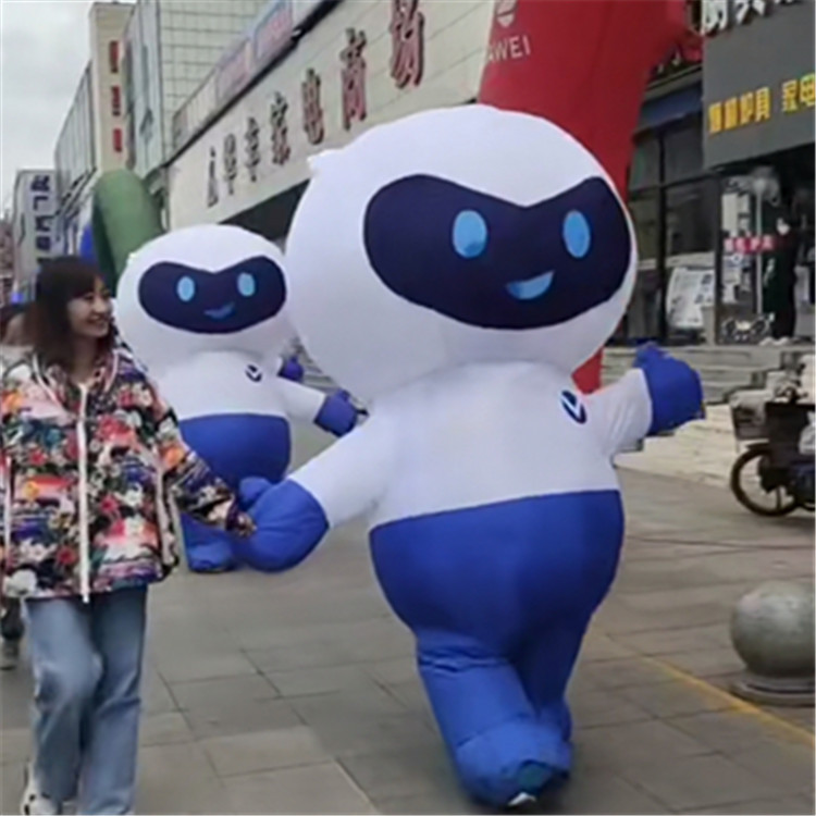 定制充气vivo手机吉祥物行走卡通人偶服气模 小v固定卡通充气拱门