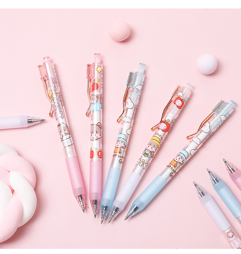 一木林按动中性笔南希兔一林木按动笔自动笔lnmorning笔芯软萌兔