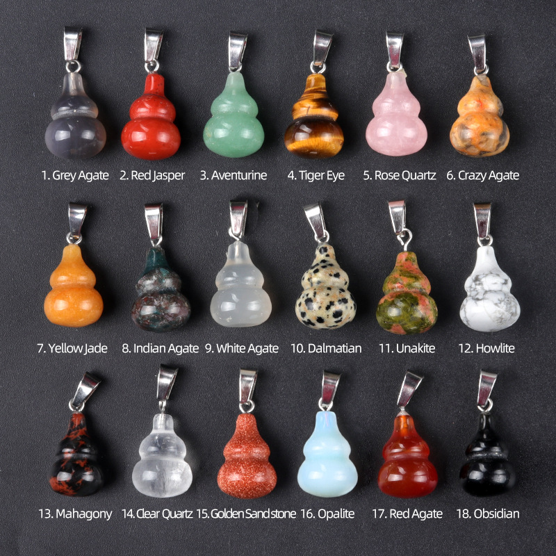 天然水葫芦饰品天然耳环宝石坠水晶配件项链半坠20mm吊葫芦diy吊1