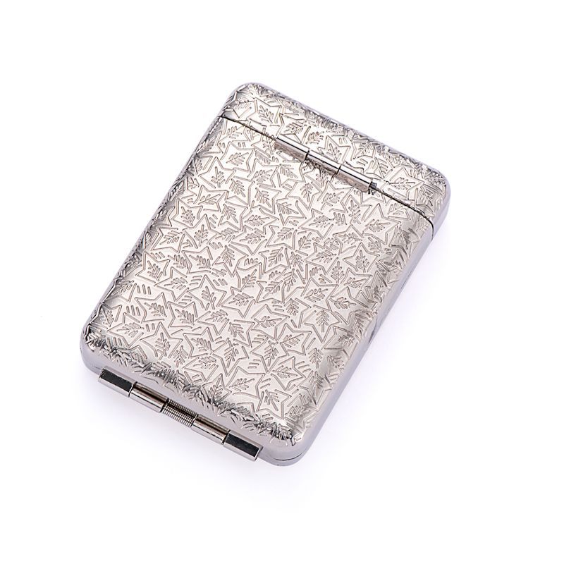 Hy923 Cigarette Case Metal Three-Open Flip Cover Cigarette Boxes Protection 14 PCs Cigarette Case Cigarette Set Factory Wholesale