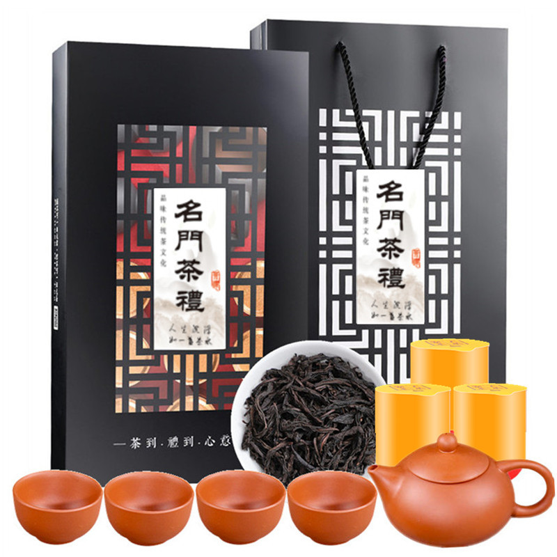 送茶具一壶四杯聚天禾浓香新茶大红袍茶叶礼盒罐装高山乌龙茶批发
