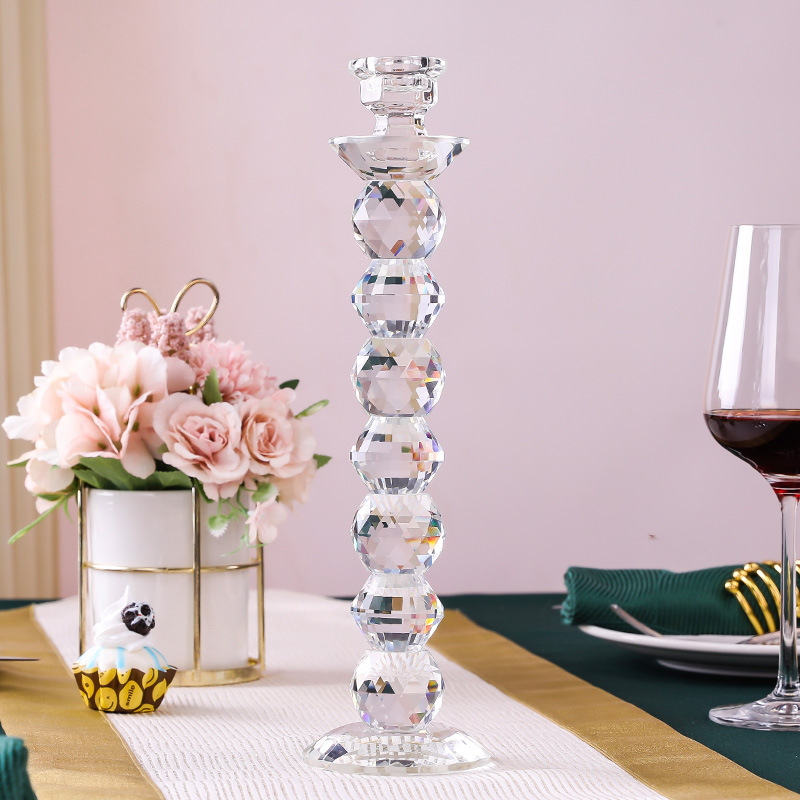 Crystal Glass Candle Holder Generation Model Room Soft Decoration Romantic Wedding Ceremony Table Candlestick Desktop Decoration Manufacturer