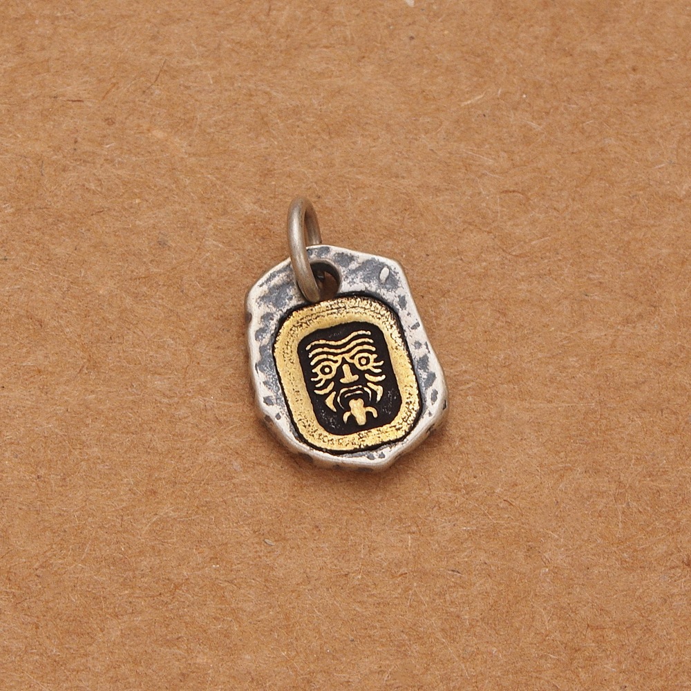 S925 Sterling Silver Zachilam Pendant Tibetan Legend Crafts Diy Decorative Pendant Clip Tibetan Style Silver Accessories