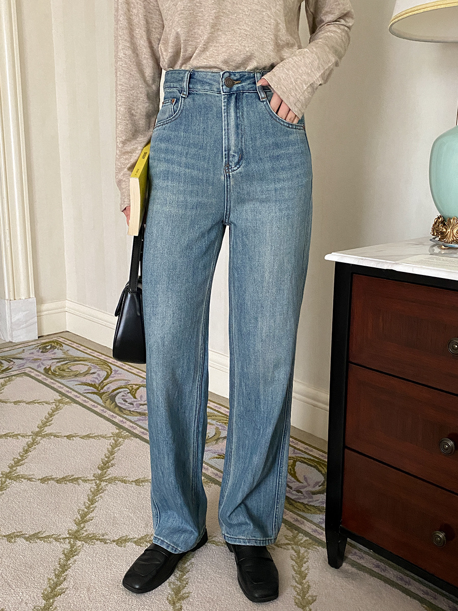 3Th Morning Comfortable Full-Length Drooping and Slimming Narrow Wide-Leg Pants Mopping Jeans Zy1225