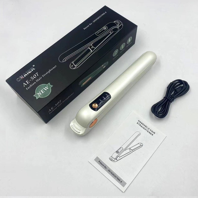 Cross-Border New Arrival Hair Straightener USB Charging Hair Curler Compact Portable Hair Straightener Hair Curler and Straightener Dual-Use Splint Hair Curler