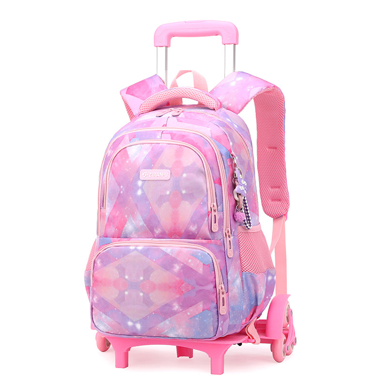 Natural Fish New Trolley Schoolbag Three-Piece Set Primary School Student Male and Female Large Capacity Fashion Backpack Hot Sale