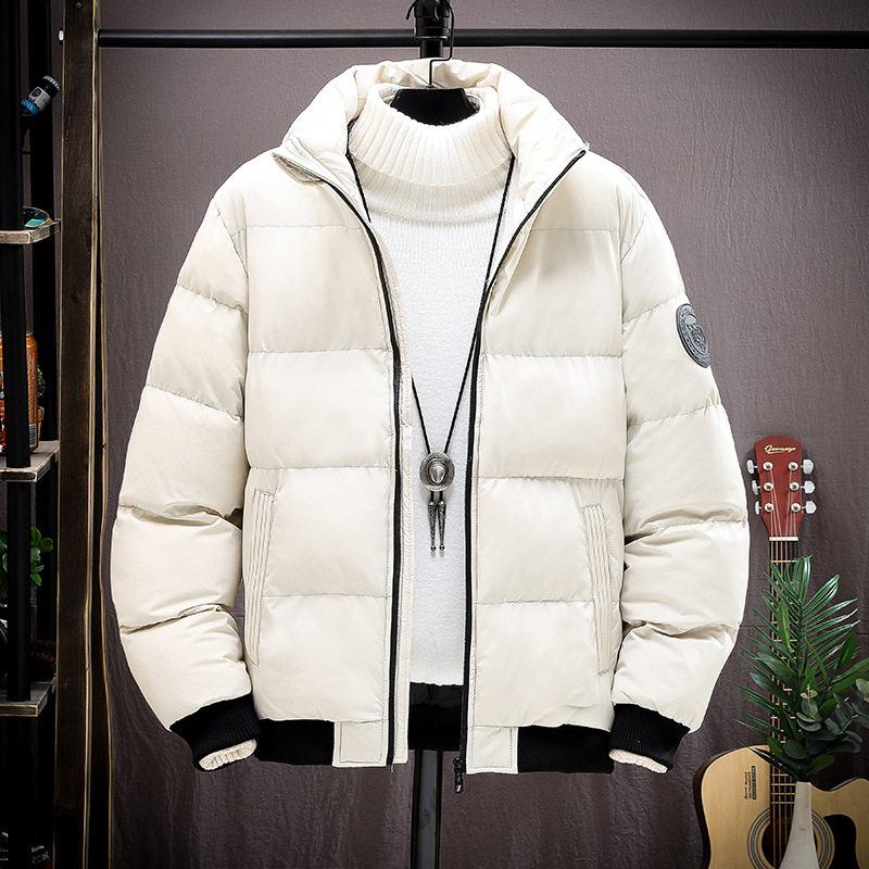 2023 New Cotton-Padded Coat Men's Winter Thickened Large Size Thermal Tiger Head Stand-up Collar Cotton-Padded Coat down Light Coat Wholesale